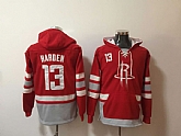 Rockets 13 James Harden Red All Stitched Hooded Sweatshirt,baseball caps,new era cap wholesale,wholesale hats